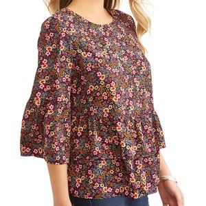 Ruffle Peplum Floral Top